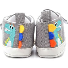 First Step Dinazor Nakışlı Bebek PATIK-GRİ-G-2319