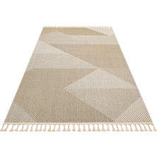 Eko Halı Soho Sh 08 Bej Hav Toz Vermez Etnik Örgü Ince Halı Kilim