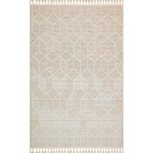 Eko Halı Soho Sh 03 Bej Hav Toz Vermez Etnik Örgü Ince Halı Kilim