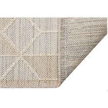 Eko Halı Soho Sh 03 Bej Hav Toz Vermez Etnik Örgü Ince Halı Kilim