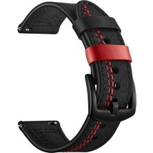 Apsuwa  Apsuwa Samsung Gear S2 Classic Uyumlu Kordon Nubuk Deri Silikon Saat Kordonu 20/lm9-Siyah