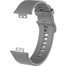Nezih Case Huawei Watch Fit Uyumlu (Soft Tasarım) Silikon Kordon Gri