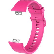 Nezih Case Huawei Watch Fit Uyumlu (Soft Tasarım) Silikon Kordon Koyu Pembe