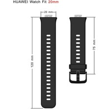 Nezih Case Huawei Watch Fit Uyumlu (Soft Tasarım) Silikon Kordon Siyah