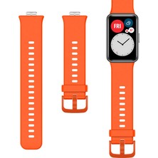 Nezih Case Huawei Watch Fit Uyumlu (Soft Tasarım) Silikon Kordon Turuncu