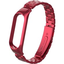 Nezih Case Xiaomi Mi Band 6 Uyumlu Metal Baklalı Klipsli Kordon Kırmızı