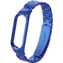 Nezih Case Xiaomi Mi Band 6 Uyumlu Metal Baklalı Klipsli Kordon Lacivert