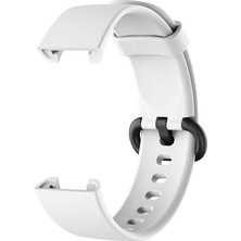 Nezih Case Redmi Mi Watch Lite Uyumlu (Renkli Soft Tasarım) Klasik Kordon Beyaz