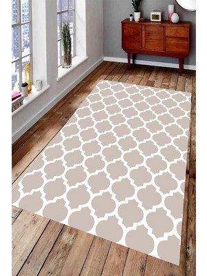 Resmiro Kaymaz Taban Yıkanabilir Vizon Vektörel Desenli Halı