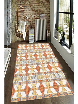 Resmiro Kaymaz Taban Yıkanabilir Örme Hasır Görünümlü Halı