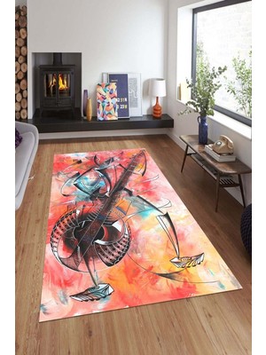 Resmiro Kaymaz Taban Yıkanabilir Mekanik Müzik Halı