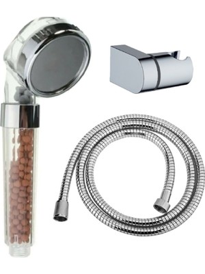 Ahlez Boncuklu Duş Başlığı + L Mafsal + Duş Hortumu Duş Seti Duş Takımı