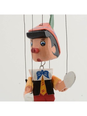 Tam İthalat Ahşap Pinokyo Kukla 30 cm Ahşap Dekoratif Armağanlik