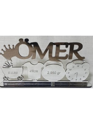 Hayaller Dükkanı Bebek 1 Yaş Masa Üstü Pleksi Isimlik