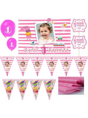 Hayaller Dükkanı 1 Yaş Doğum Günü Süsü, Kişiye Özel, Parti Seti