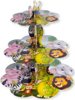 Hayaller Dükkanı Cup Cake Standı Safari Sevimli Hayvanlar Pk1