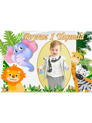 Hayaller Dükkanı Sevimli Hayvanlar Konseptli Fotoğraflı Doğum Günü Afiş HDTSS221