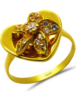 Cigold 22 Ayar Altın Taşlı Fantezi Yüzük 14C1YZK0468055274