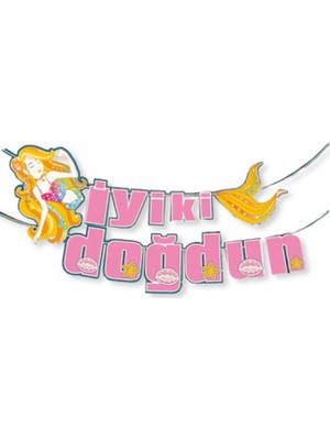 Hayaller Dükkanı Flama Deniz Kızı Şeklinde Iyiki Doğdun Simli