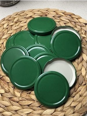 Multiamo Metal 82 mm Yeşil Konserve Kavanoz Kapağı Slikonlu 20 Adet