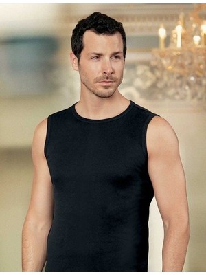 Şahinler Sıfır Kollu Bisiklet Yaka Ribana Atlet Siyah ME023