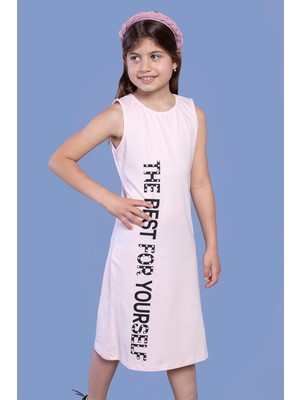 Toontoy Kız Çocuk Inci Detaylı Baskılı Elbise