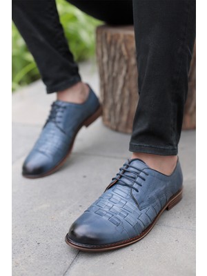 Slope Erkek Mavi Renk Bağcıklı Klasik Ayakkabı