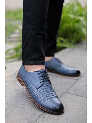Slope Erkek Mavi Renk Bağcıklı Klasik Ayakkabı