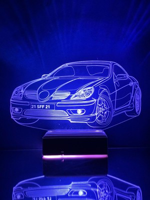 Modiwa Design Kişiye Özel 3D Plakalı Aydınlatmalı Araba Masaüstü LED Lamba