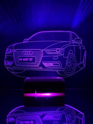 Modiwa Design Kişiye Özel 3D LED Aydınlatmalı Araba Masaüstü LED Lamba