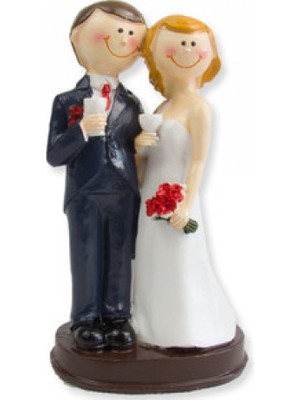 Hayaller Dükkanı 20 Adet Gelin Damat Battal Boy Yeni Pk:1 Gelin Damat Beyaz  Uçaklı Pk1 Biblo Nikah Şekeri Malzemeleri