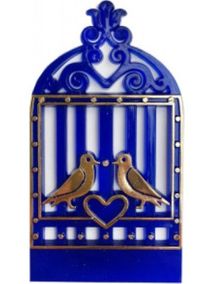 Hayaller Dükkanı Kuş Kafesi Kalpli Plastik Lacivert Pk:25