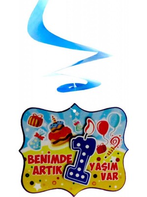 Hayaller Dükkanı Orta Süs Asmalı Benimde 1 Yaşım Mavi Pk:10