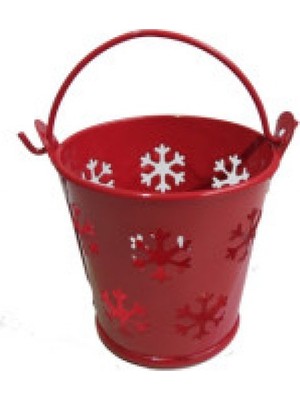Hayaller Dükkanı 20 Adet Kova Kar Desenli Kırmızı P1