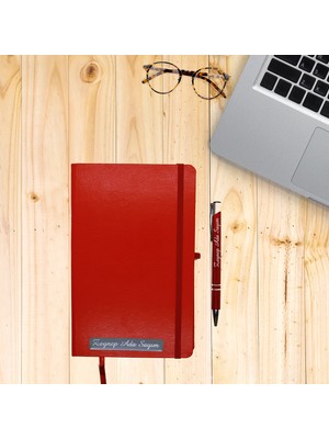 Ada Lazer Kişiye Özel Deri Tarihsiz Ajanda ve Kalem Seti