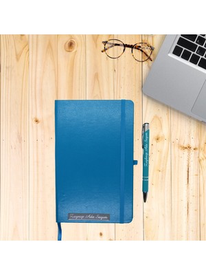 Ada Lazer Kişiye Özel Deri Tarihsiz Ajanda ve Kalem Seti