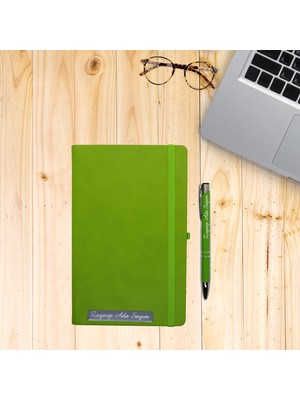 Ada Lazer Kişiye Özel Deri Tarihsiz Ajanda ve Kalem Seti