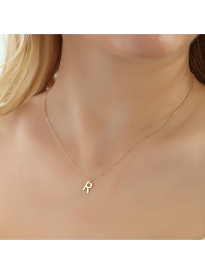 Glorria Altın R Harfi Kolye