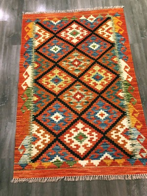 Rugs Modern Cotton Pamuklu Çok Renkli Otantik ve Etnik Desenli Kilim Orange 503 | 80 x 150 cm.