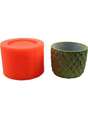 Hobizubi Beton Saksı Silikon Kalıp 157