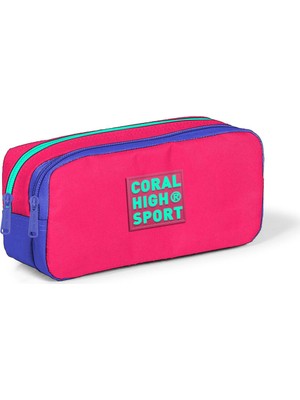 Coral High Sport Neon Mercan Lavanta Iki Bölmeli Kalem Çantası 22274