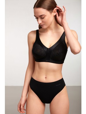 Kom Kadın Barbara Siyah Dantelli Telsiz Toparlayıcı Sütyen