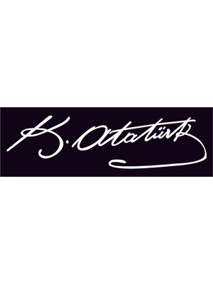 Baskı Marketim Kemal Atatürk Imza 15X4CM Araç Motor Etiket Sticker Folyo