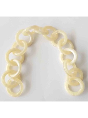 Angel Çanta Aksesuar 32 cm Akrilik Yuvarlak Zincir Bej