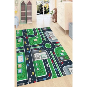 Kaymaz Taban Yıkanabilir Trafik Oyunu Desenli Çocuk Halısı