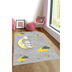 Kaymaz Taban Yıkanabilir Aydaki Uçan Fil Desenli Çocuk Halısı
