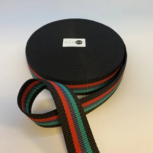 4,0 cm Siyah+Desen Kolon - Şerit - Dar Dokuma - 25 Mt.