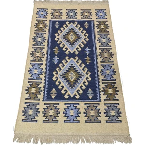 Çift Taraflı Kilim Yolluk - Eşme Desen - Mavi
