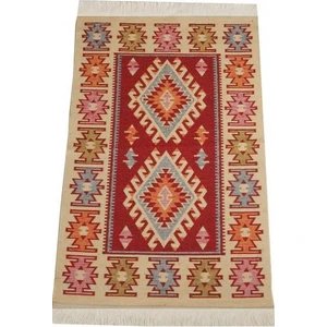 Çift Taraflı Antik Eşme Desen Kilim Yolluk- Kırmızı Uşak Kilimi