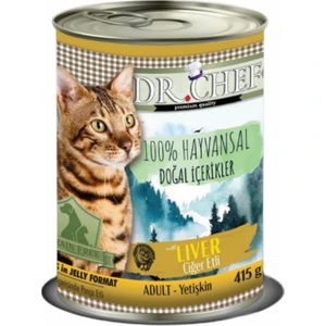Dr. Chef Ciğer Etli Tahılsız Kedi Konservesi 415 gr x 24 Adet